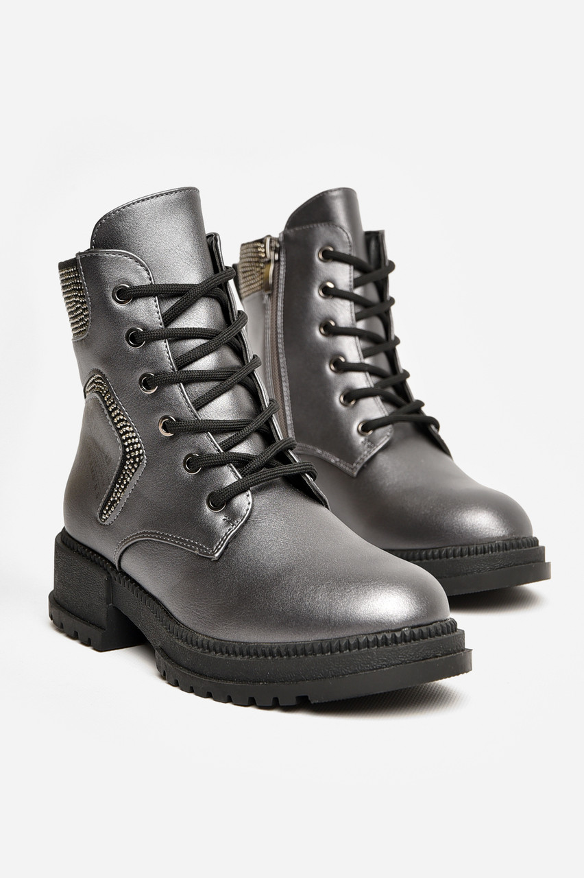 Черевики дитячі демісезонні темно-сірого кольору 206570T Безкоштовна доставка, фото 1