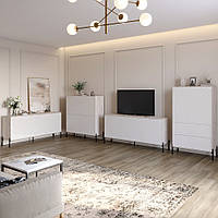 Комплект меблів для вітальні Lion Амарант 4 елементи Самоа Димчастий/Білий (LION-042303), 8929702 - 843