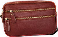 Вместительная кожаная мужская сумка 30118, рыжая