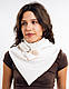 Жіночий 2-сторонній трикотажний шарф, молочний і білий "Единбург", на ґудзику, від My scarf снуд, бактус, фото 2