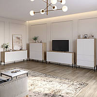 Комплект меблів для вітальні Lion Амарант 4 елементи Дуб Сонома трюфель/Білий (LION-042300), 8929699 - 607