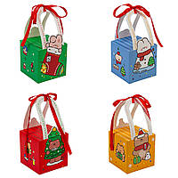 Подарункові коробки 100х100х100 (набір 4 шт) з ручками