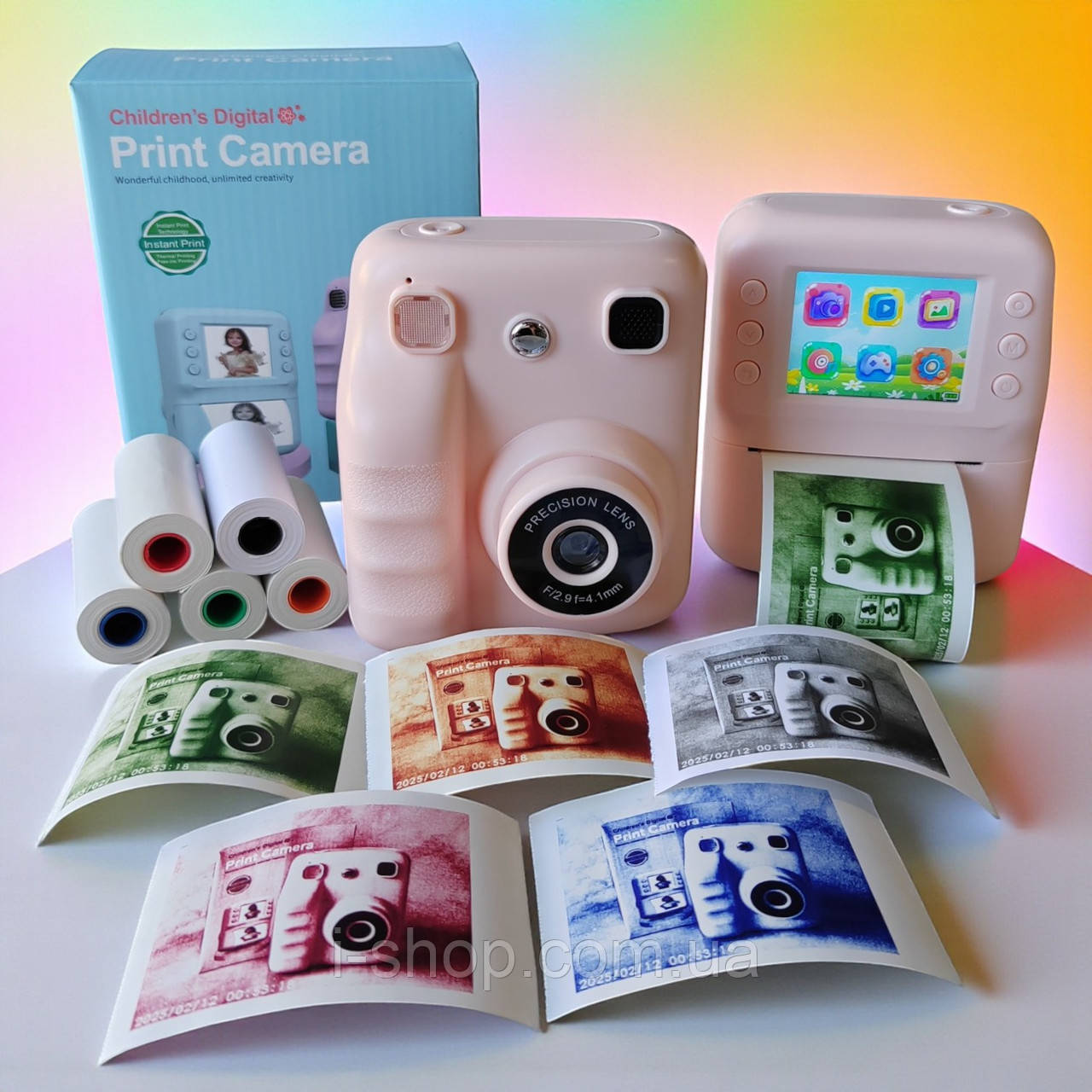 Дитяча цифрова камера з моментальним друком фото у кольорі та чорно-білому + відео 1080p, ігри та MP3, фото 1