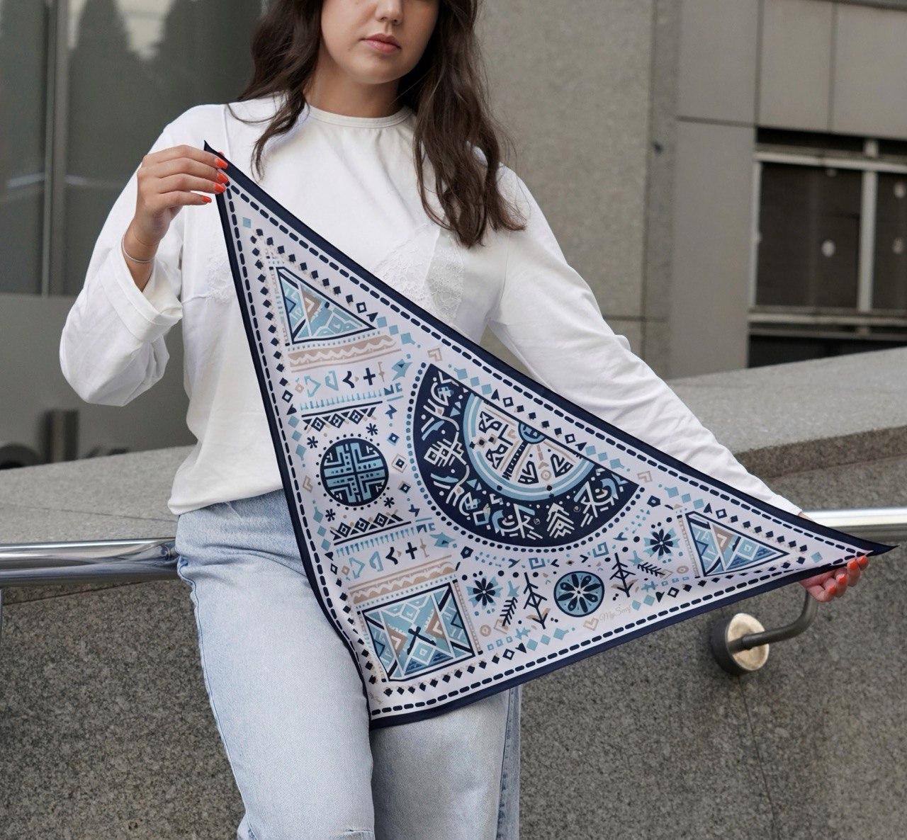 Дизайнерська велика хустка косинка "Коловорот життя" My Scarf, фото 1