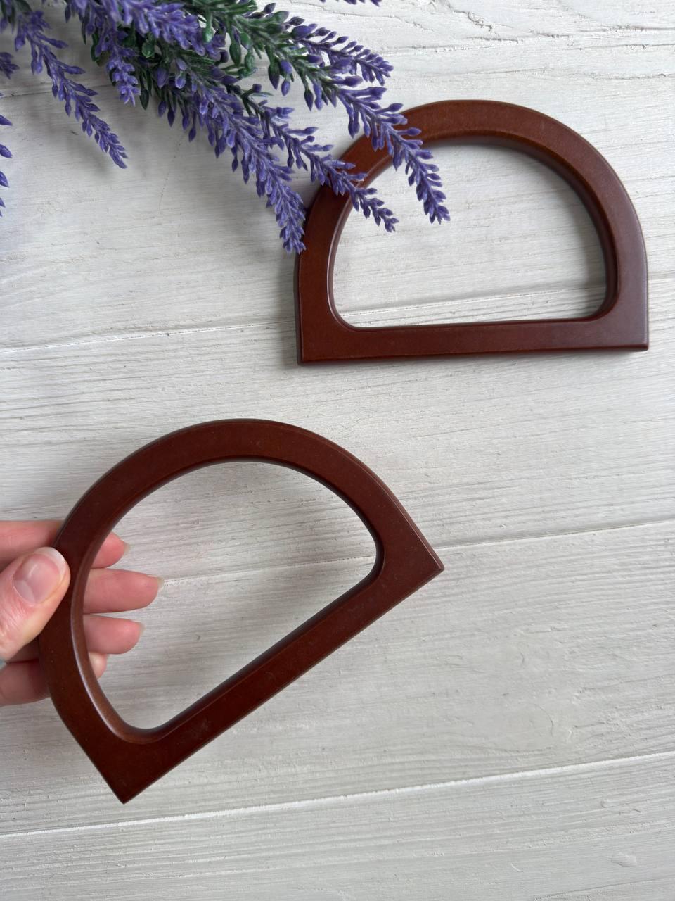 Ручки для сумки дерев'яні 11,5 * 8,5 см ,  кричневі  2 шт
