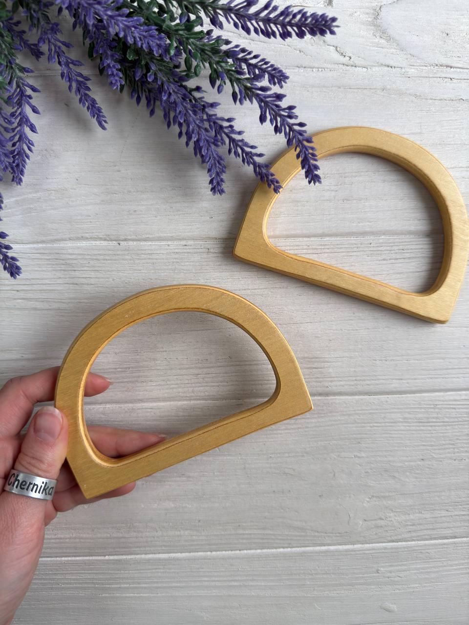Ручки для сумки дерев'яні 11,5 * 8,5 см ,  натуральний колір  2 шт
