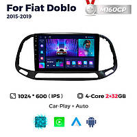 Штатна магнітола Fiat Doblo 2 (2015-2021) M160 (2/32 Гб), HD (1024x600) GPS CarPlay