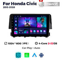 Штатна магнітола Honda Civic 10 (2015-2020) M160 (2/32 Гб), HD (1024x600) GPS CarPlay