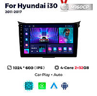 Штатна магнітола Hyundai i30 (GD) (2011-2017) M160 (2/32 Гб), HD (1024x600) GPS CarPlay