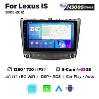 Штатна магнітола Lexus IS 2005-2012 M300 (4/32 Гб), HD (1280x720) QLED, GPS + 4G + CarPlay