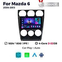 Штатна магнітола Mazda 6 (2002-2008) M160 (2/32 Гб), HD (1024x600) GPS CarPlay
