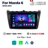 Штатна магнітола Mazda 6 (2008-2012) M160 (2/32 Гб), HD (1024x600) GPS CarPlay