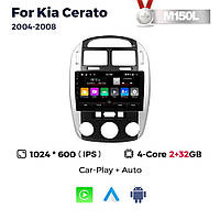 Штатна магнітола Kia Cerato 1 (2004-2008) M100 (1/32 Гб), HD (1280x720) QLED, GPS