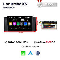 Штатна магнітола BMW 5-серії (E39) (1995-2004) M160 (2/32 Гб), HD (1024x600) GPS CarPlay