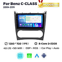 Штатна магнітола Mercedes-Benz C-Class (2000-2007) M200 (2/32 Гб), HD (1280x720) QLED, GPS + 4G + CarPlay