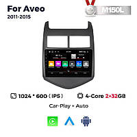 Штатна магнітола Chevrolet Aveo 2 (T300) (2011-2015) M160 (2/32 Гб), HD (1024x600) GPS CarPlay