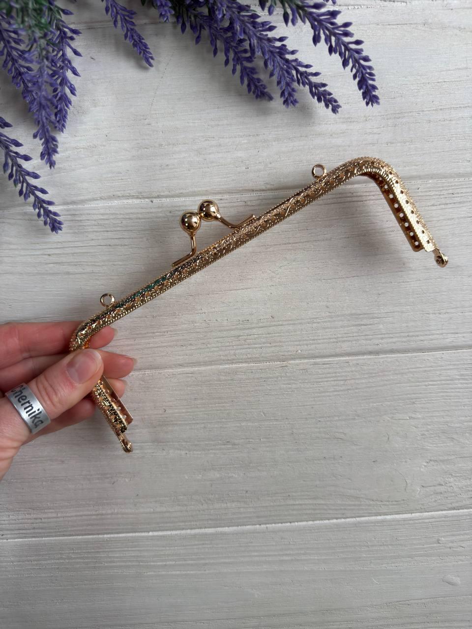 Фермуар пришивний " 15 " 17 * 5см , золото 1 шт, фото 1