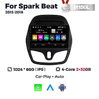 Штатна магнітола Chevrolet Spark 4 (Beat, M400) (2015-2018) M160 (2/32 Гб), HD (1024x600) GPS CarPlay