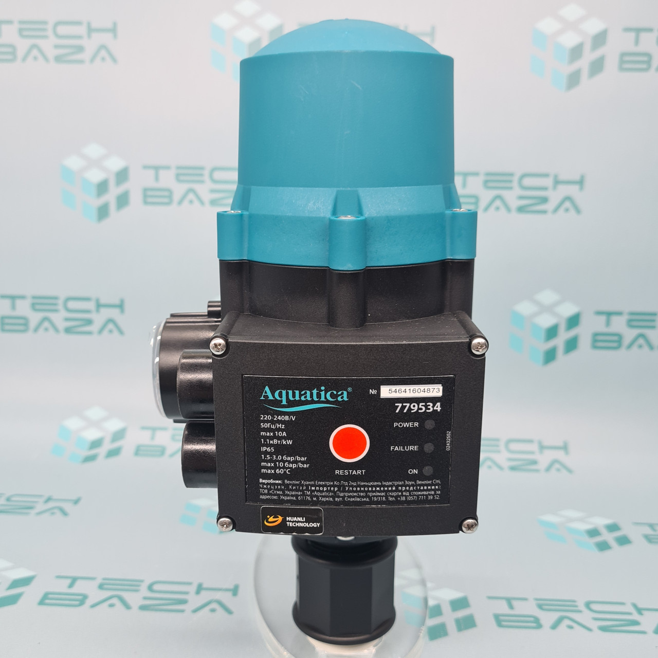 Контролер тиску електронний 1.1 кВт Ø1" авт пошук води + рег тиску вкл 1.5-3.0 bar AQUATICA (779534)