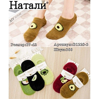 Теплі жіночі шкарпетки-сліди "Натали", 37-42 р-р. Пухнасті шкарпетки, зимові шкарпетки з вовни норки