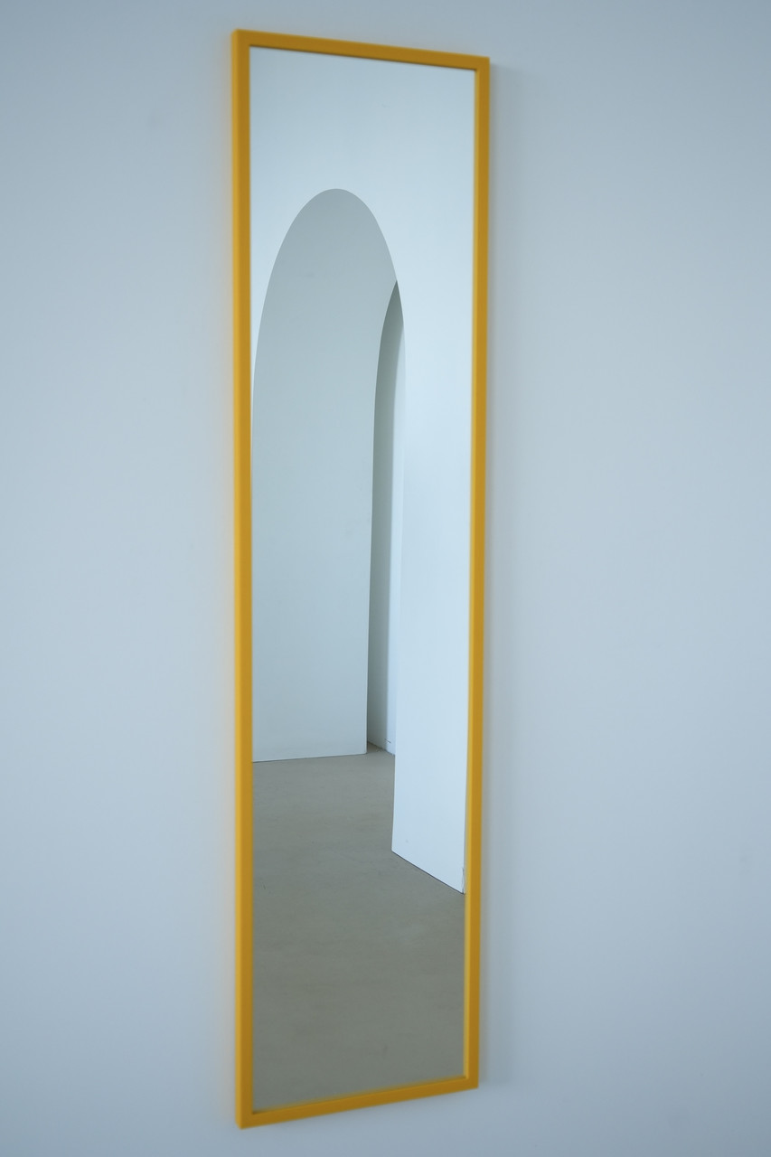 Настінне дзеркало на повний зріст в рамі 165*40 жовте, фото 1