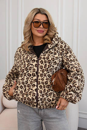 Жіноча шубка Лео великого розміру еко-хутро Розміри: 48-50, 52-54, 56-58, 60-62, фото 1