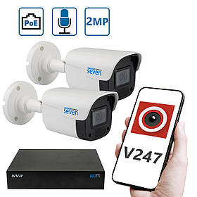Комплект "Встанови сам" IP-відеоспостереження 2 Мп на 2 вуличні камери SEVEN 2B2KIT