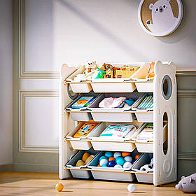 Дитячий пластиковий стелаж з ящиками для зберігання іграшок та речей Mealux Olaf