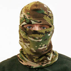 Тепла флісова балаклава Мультикам / Зимова балаклава тактична / Підшоломник з флісом