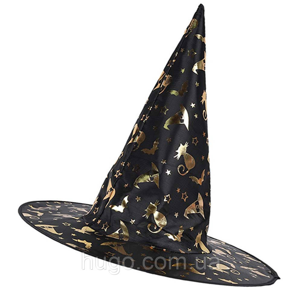 Капелюх Відьми для Хеллоуїна 38х34.5х9.5см / Костюм на Halloween / Ковпак відьми / Капелюх для відьми, фото 1