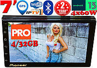 NEW! Автомагнітола Pioneer PI904 PRO GPS, екран 7', 2DIN, Android13, 4/32 GB,WIFI, FM, BT навігація КОРЕЯ