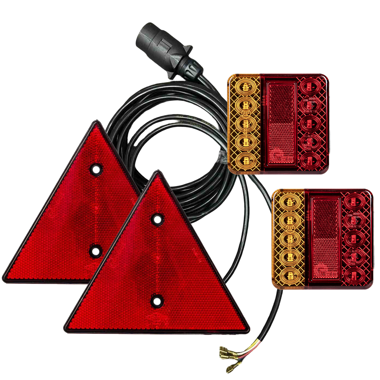 Ліхтарі на причіп задні світлодіодні KAMAR L1963 LED із кабелем 5 м, вилкою 7 PIN та відбивачами, фото 1