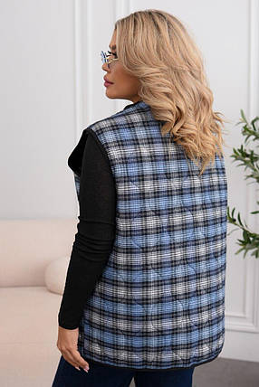 Жіноча жилетка з фланелі на синтепоні великого розміру батал Розміри: 48-50, 52-54, 56-58, 60-62, фото 2
