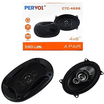 Автомобільна акустика динаміки 4х6" PERVOI CTC-4686 / Коаксіальна акустична двосмугова система