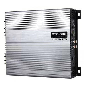 Автомобільний підсилювач звуку 2-канальний 2200W, CTC-3680 / Автопідсилювач звуку / Музичний підсилювач