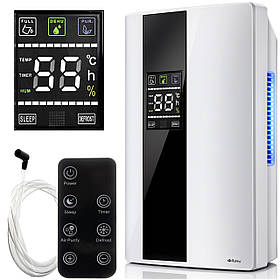 Осушувач та очищувач повітря RUHHY 2в1, 2000 мл, до 30 м², 90 Вт, з пультом і таймером Білий