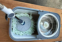 Швабра телескопічна у наборі з відром центрифуга з нержавіючої сталі, фото 5