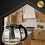 Чайник-заварник скляний з фільтром 2 л Ruhhy 26066 для чаю, трав та настоїв, фото 5