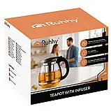 Чайник-заварник скляний з фільтром 2 л Ruhhy 26066 для чаю, трав та настоїв, фото 7