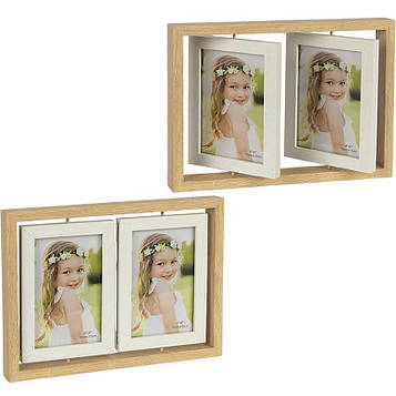 Рамка для фото з обертовими внутрішніми рамками на 2 фото 10*15 см см фоторамка подвійна