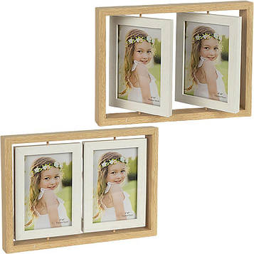 Рамка для фото з обертовими внутрішніми рамками на 2 фото 13*18 см см фоторамка подвійна