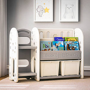 Органайзер пластиковий з полицями та ящиками для іграшок та книг Mealux Kubik, фото 1