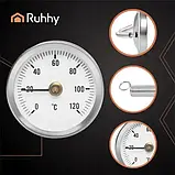 Термометр біметалічний для печей та труб зі шкалою 0–120°C Ruhhy 26557, фото 4