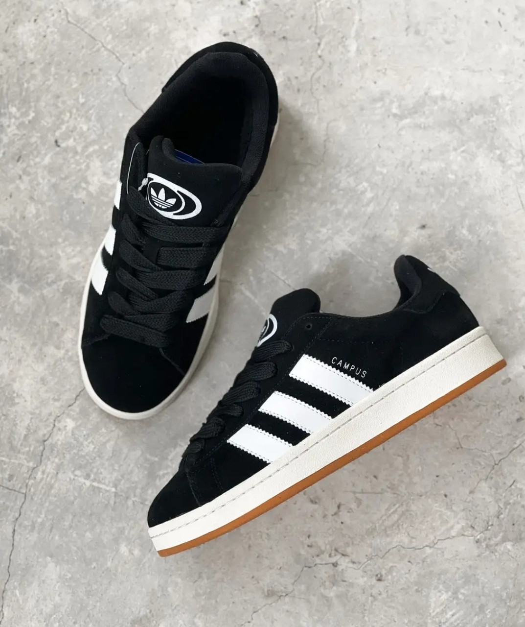 Кеди кампус замшеві жіночі чорні, фото 1