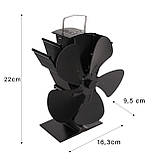 Камінний вентилятор термоелектричний KAMINER, 5 лопатей, без електрики, 60–345°C - Польща, фото 5