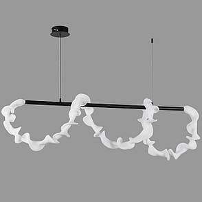 Люстра підвісна чорна довга з гнучкого каната в стилі арт деко (81-3177 (1200) BK), фото 1