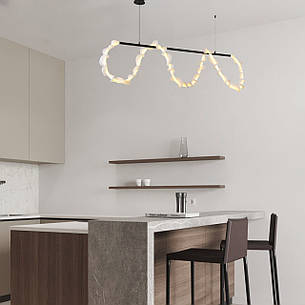 Люстра підвісна чорна довга з гнучкого каната в стилі арт деко (81-3177 (1200) BK), фото 2