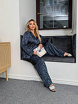 Шовкова жіноча піжама: сорочка та штани великого розміру Розміри: 48-50, 52-54, 56-58, 60-62, фото 3