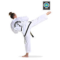 Добок для теквондо ІТФ із білим коміром Daedo DAN ITF TA 10814 костюм форма одяг для бойових мистецтв