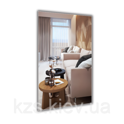 Дзеркало в алюмінієвій рамі 1000 х 600 мм., фото 1